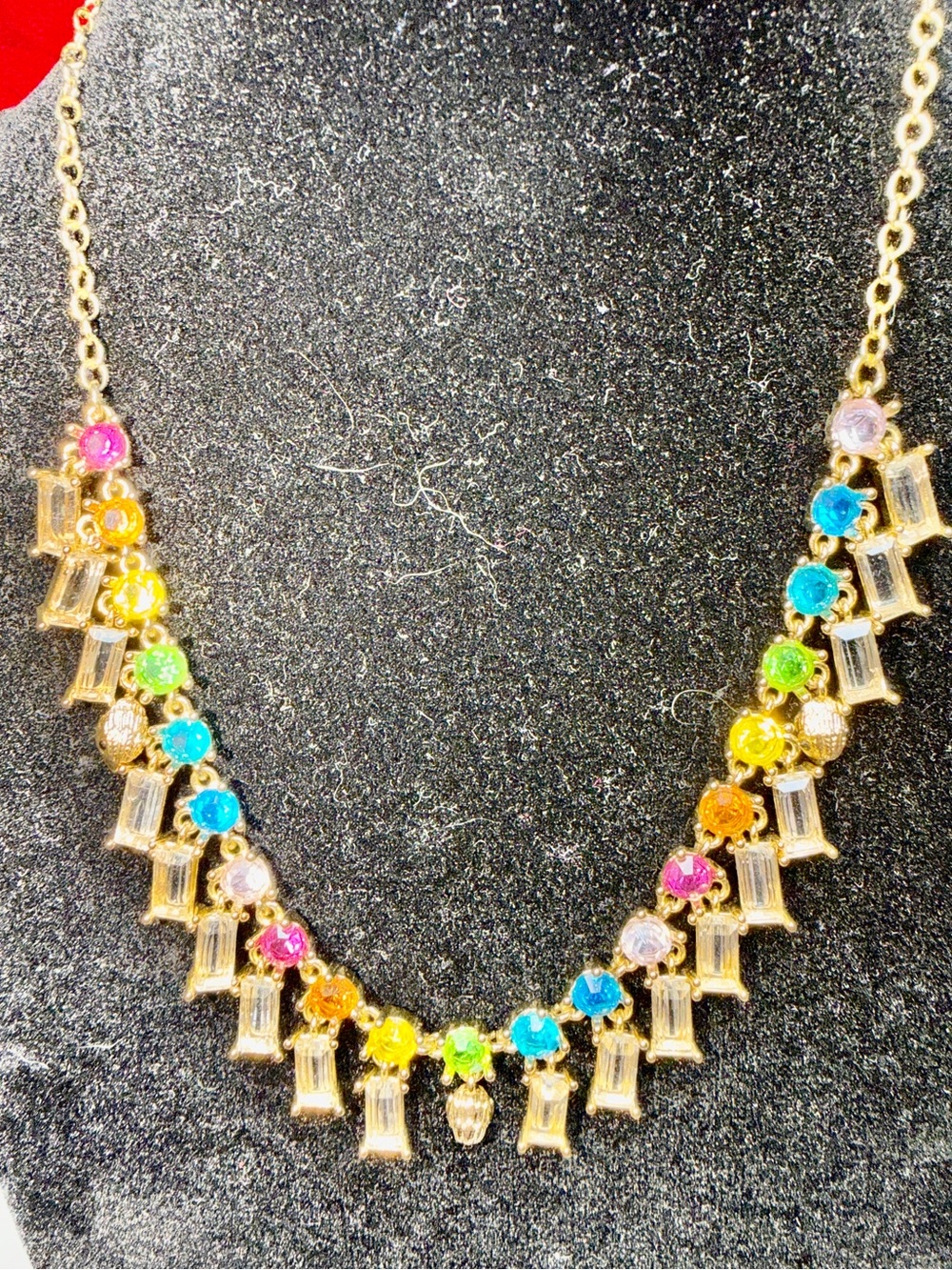 Kurt Geiger Gold-Tone Multicolor Crystal Statement Necklace  WT